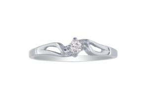 Pretty Bypass Open Shank .05 Carat Diamond Promise Ring White Gold,  by SuperJeweler