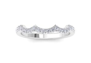 1/3 Carat Diamond Wedding Band Ring in 14K White Gold (2 g), , Size 4 by SuperJeweler