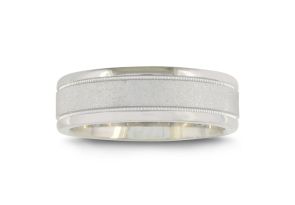 Men’s & Women’s Sandblast Sterling Silver 6.5mm Wedding Band Ring by SuperJeweler