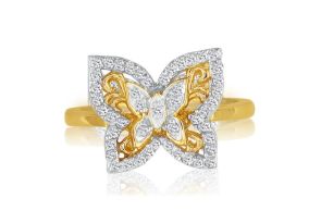 1/4 Carat Diamond Butterfly Ring in Yellow Gold,  by SuperJeweler