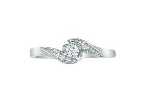 Bypass .08 Carat Diamond Promise Ring in White Gold,  by SuperJeweler