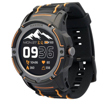 Chytré hodinky Hammer Watch Plus, GPS, čierno-oranžové