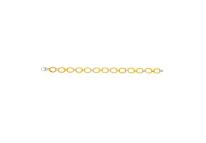 14K Yellow & White Gold (4.50 g) 7.5 Inch Twisted Oval Link Chain Bracelet by SuperJeweler