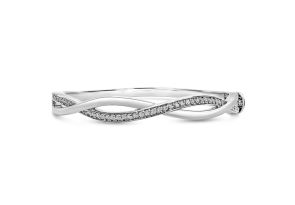 Infinity Bangle Bracelet Featuring 3/4 Carat of Natural Rose Cut Diamonds, 7 Inches,  by SuperJeweler