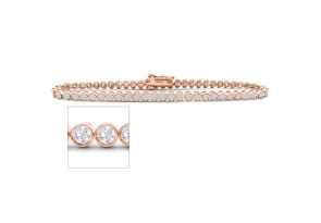 3 Carat Bezel Diamond Bracelet in 14K Rose Gold (10 g), 7 Inches (, I1-I2) by SuperJeweler