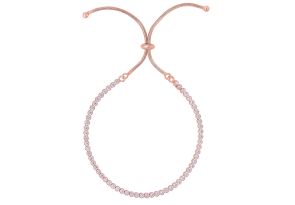 Rose Gold (3.9 g) Plated Sterling Silver Cubic Zirconia Adjustable Bead Bracelet, 7 Inch by SuperJeweler