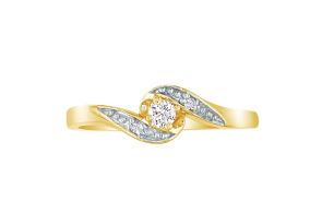 Bypass .08 Carat Diamond Promise Ring in Yellow Gold,  by SuperJeweler