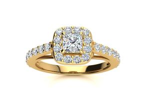 2 Carat Halo Diamond Engagement Ring in 14K Yellow Gold (, I1-I2 Clarity Enhanced) by SuperJeweler