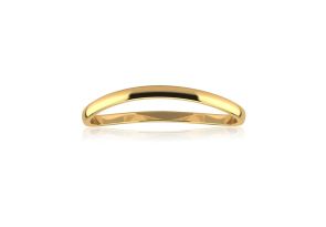 Solid Yellow Gold (0.7 g) 1.5MM Comfort Fit Curved Wave Thumb Ring by SuperJeweler