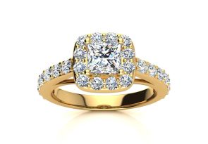 2 Carat Halo Diamond Engagement Ring in 14K Yellow Gold (5.9 g) (, SI2-I1) by SuperJeweler