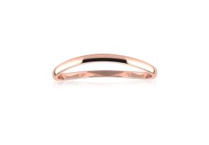 Solid Rose Gold (0.7 g) 1.5MM Comfort Fit Curved Wave Thumb Ring by SuperJeweler