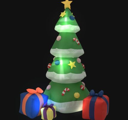 vidaXL Nafukovací vianočný stromček LED interiér a exteriér 240 cm