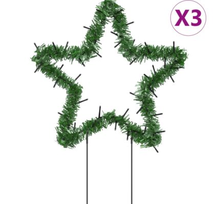 vidaXL Vianočná svetelná dekorácia s hrotmi 3 ks hviezda 50 LED 29 cm