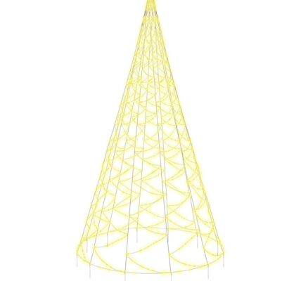 vidaXL Vianočný stromček na stožiari teplé biele svetlo 1400 LED 500cm