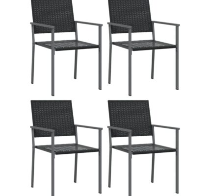 vidaXL Záhradné stoličky 4 ks čierne 54×62,5×89 cm polyratan