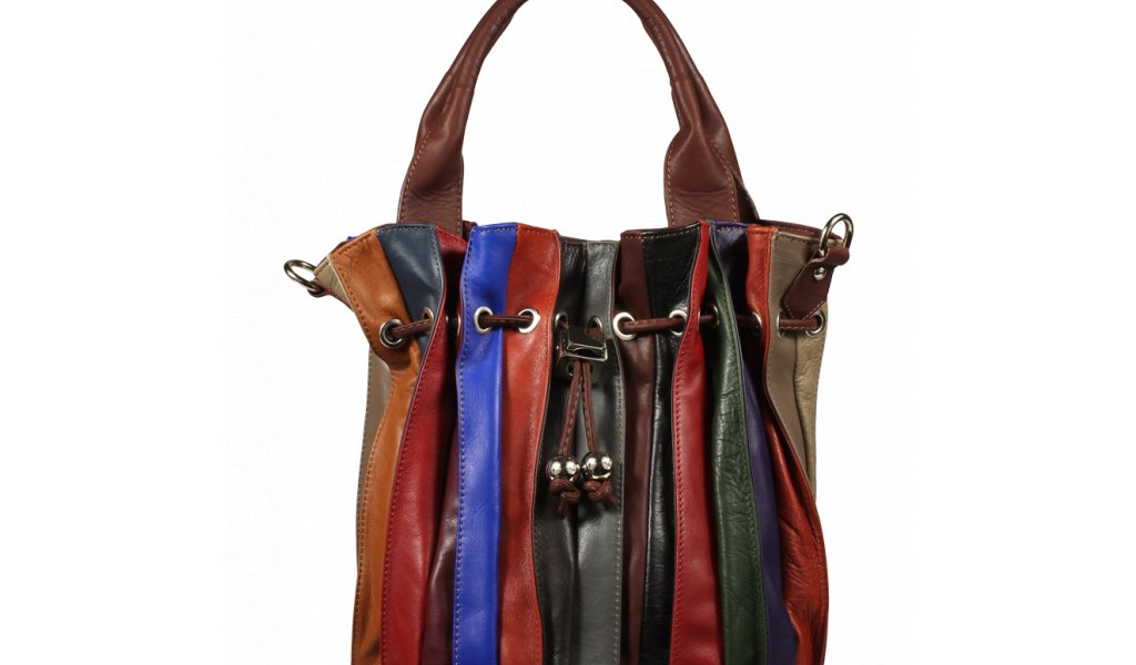 Farebná kožená kabelka Palla Colore Marrone