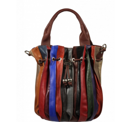 Farebná kožená kabelka Palla Colore Marrone