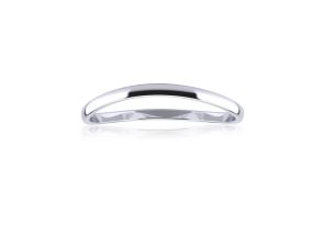 Solid White Gold (0.7 g) 1.5MM Comfort Fit Curved Wave Thumb Ring by SuperJeweler