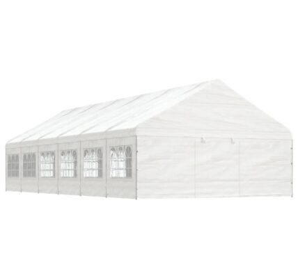 vidaXL Altánok so strechou, biely 13,38×5,88×3,75 m, polyetylén