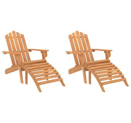 vidaXL Záhradné stoličky s podnožkami Adirondack 2 ks akáciový masív