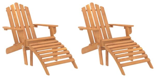 vidaXL Záhradné stoličky s podnožkami Adirondack 2 ks akáciový masív