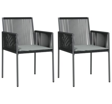 vidaXL Záhradné stoličky a vankúše 2ks čierne 54×60,5×83,5cm polyratan
