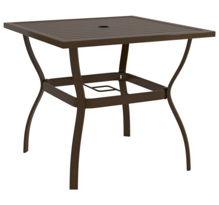 vidaXL Záhradný stôl hnedý 81,5×81,5×72 cm oceľ