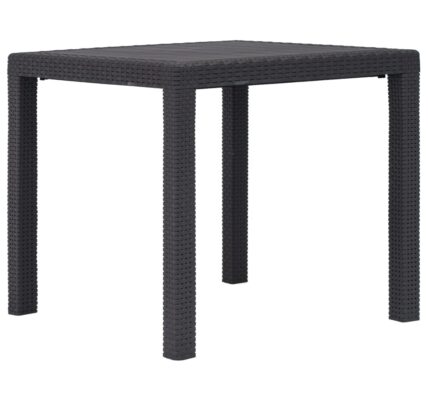 vidaXL Záhradný stôl hnedý 79x79x72 cm plastový s ratanovým vzhľadom