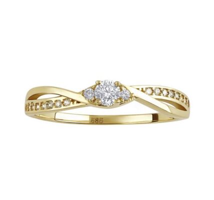 Zlatý prsteň Ellen s Brilliance Zirconia – Y veľkosť obvod 51 mm