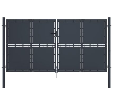 vidaXL Záhradná brána, oceľ 300×125 cm, antracitová