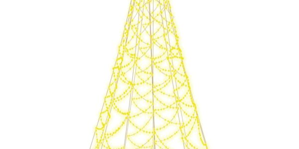 vidaXL Vianočný stromček na stožiar teplé biele svetlo 500 LED 300 cm