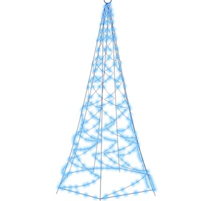 vidaXL Vianočný stromček na stožiar 200 modrých LED 180 cm