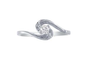 The Perfect .05 Carat Diamond Promise Ring in White Gold,  by SuperJeweler