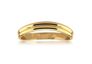 Yellow Gold (1.4 g) 3MM Comfort Fit Curved Double Wave Thumb Ring by SuperJeweler