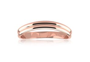 Rose Gold (1.4 g) 3MM Comfort Fit Curved Double Wave Thumb Ring by SuperJeweler