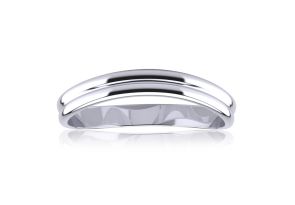 White Gold (1.4 g) 3MM Comfort Fit Curved Double Wave Thumb Ring by SuperJeweler