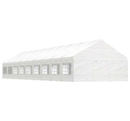 vidaXL Altánok so strechou, biely 20,07×5,88×3,75 m, polyetylén