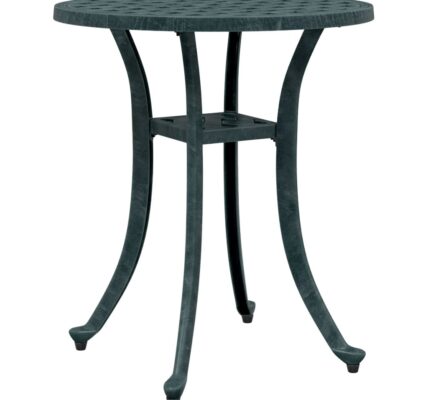 vidaXL Záhradný stôl zelený Ø48×53 cm liaty hliník