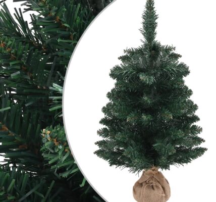 vidaXL Umelý vianočný stromček so stojanom, zelený 60 cm, PVC
