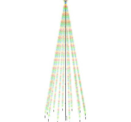 vidaXL Vianočný stromček s hrotom 732 farebných LED 500 cm