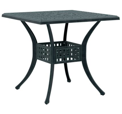 vidaXL Záhradný stôl zelený 80x80x75 cm liaty hliník