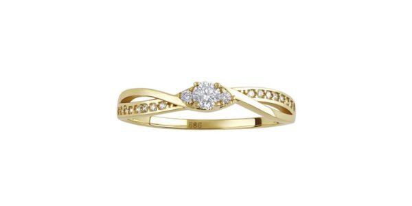 Zlatý prsteň Ellen s Brilliance Zirconia – Y veľkosť obvod 54 mm
