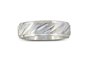 Men’s & Women’s Fluted Sterling Silver 6.5mm Wedding Band Ring by SuperJeweler