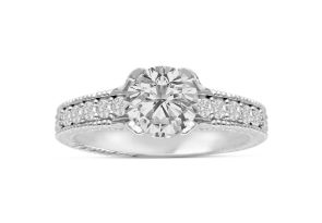 1 2/3 Carat Round Diamond Engagement Ring in 14K White Gold (6.2 g) (, SI2-I1) by SuperJeweler