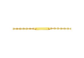 14K Yellow Gold (3.80 g) 6 Inch Children’s Shiny Puffed Mariner Link ID Chain Bracelet by SuperJeweler