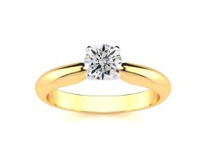 14K Yellow Gold 1/2 Carat Diamond Solitaire Engagement Ring (G-H Color, SI2) by SuperJeweler