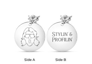 „Stylinâ & Profilinâ“ Ladies Dangling Dangling Circle Tag Bracelet in Stainless Steel w/ Free Custom Engraving, Nature Boy Fan Collection by