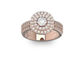 1.5 Carat Double Halo Diamond Engagement Ring in 14k Rose Gold (6.7 g) (, SI2-I1) by SuperJeweler