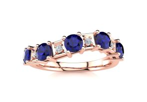 1.5 Carat Sapphire & Diamond Journey Band Ring in Rose Gold (3.5 g),  by SuperJeweler