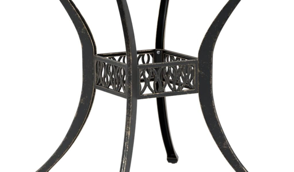 vidaXL Záhradný stôl bronzový Ø90×75 cm liaty hliník